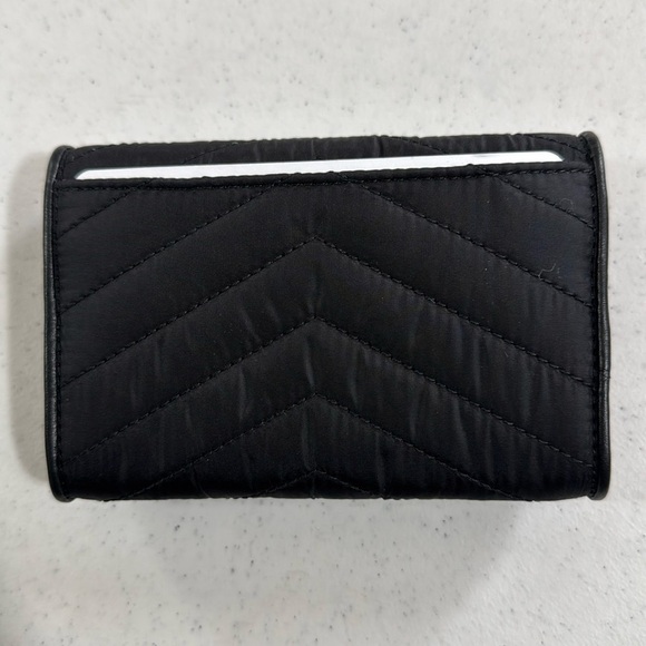 YSL Cassandra Nylon Small Envelope Wallet Quilted Black with Box and Dust Bag - Picture 5 of 14